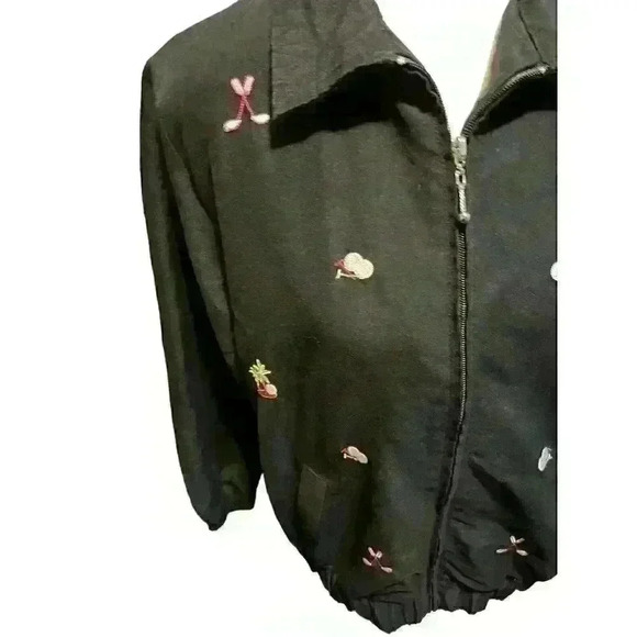 K.T. Golf by Keneth Tool Petite Small Women's Black Zip Up Jacket Windbreaker - Picture 6 of 10